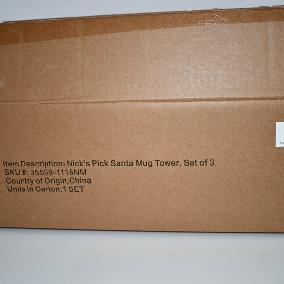 MacKenzie-Childs Nick's Pick Santa Mug Tower, Set of 3 #35509-1118NM NWT - Picture 5 of 6